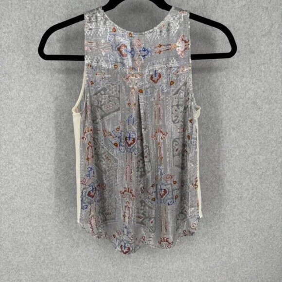 Anthropologie HD in Paris Orains Velvet Burnout Tank Top Size S Silk Blend Gray - Picture 2 of 2